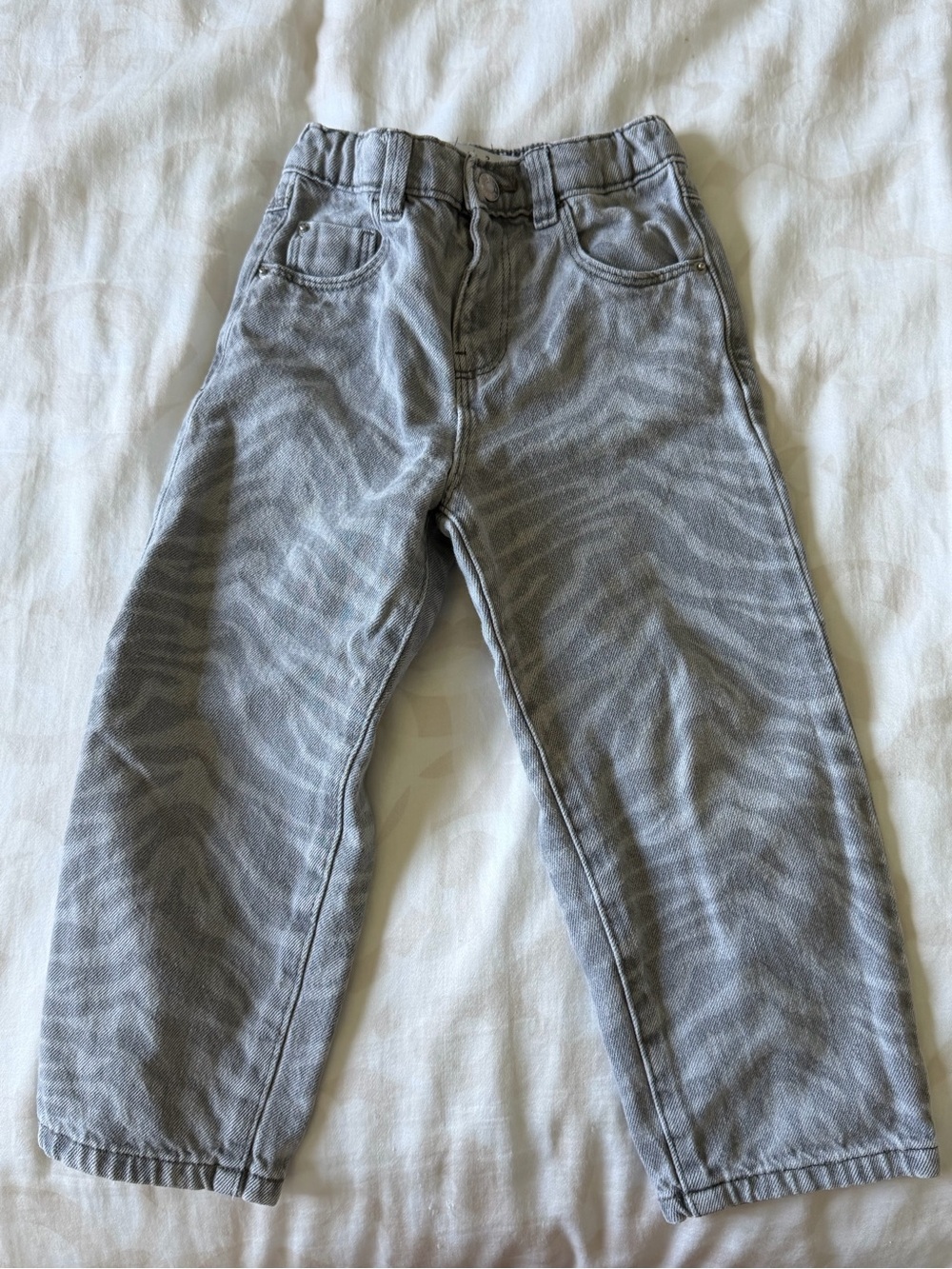 Zara Kids grey/ black zebra stripe jeans 3T